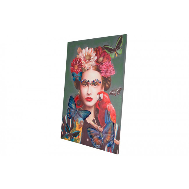 Canvas wall art Female with flowers, 80x120cm