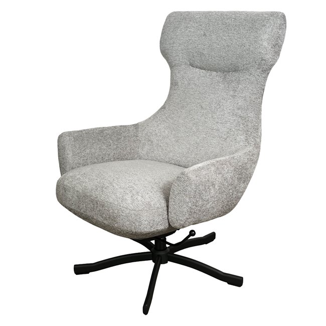 Armchair Valdina with ottoman, grey, H105.5x82.5x73cm