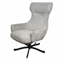 Armchair Valdina with ottoman, grey, H105.5x82.5x73cm