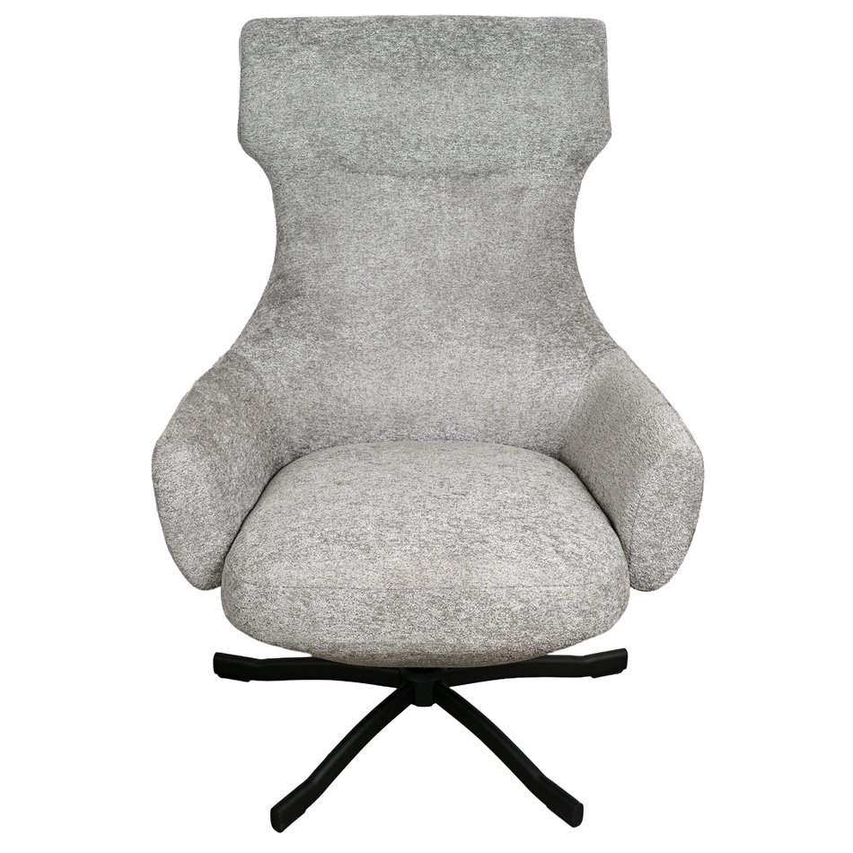 Armchair Valdina with ottoman, grey, H105.5x82.5x73cm
