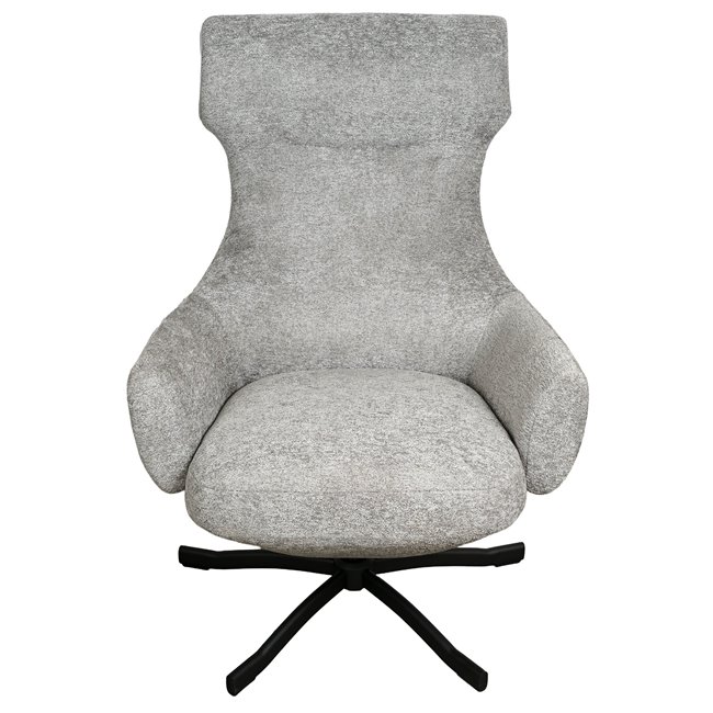Armchair Valdina with ottoman, grey, H105.5x82.5x73cm