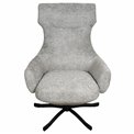 Armchair Valdina with ottoman, grey, H105.5x82.5x73cm