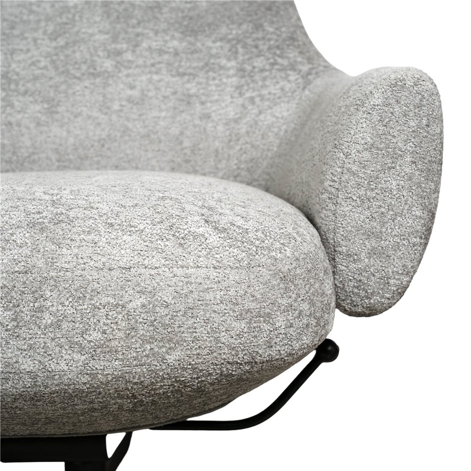 Armchair Valdina with ottoman, grey, H105.5x82.5x73cm