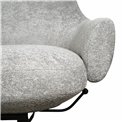 Armchair Valdina with ottoman, grey, H105.5x82.5x73cm