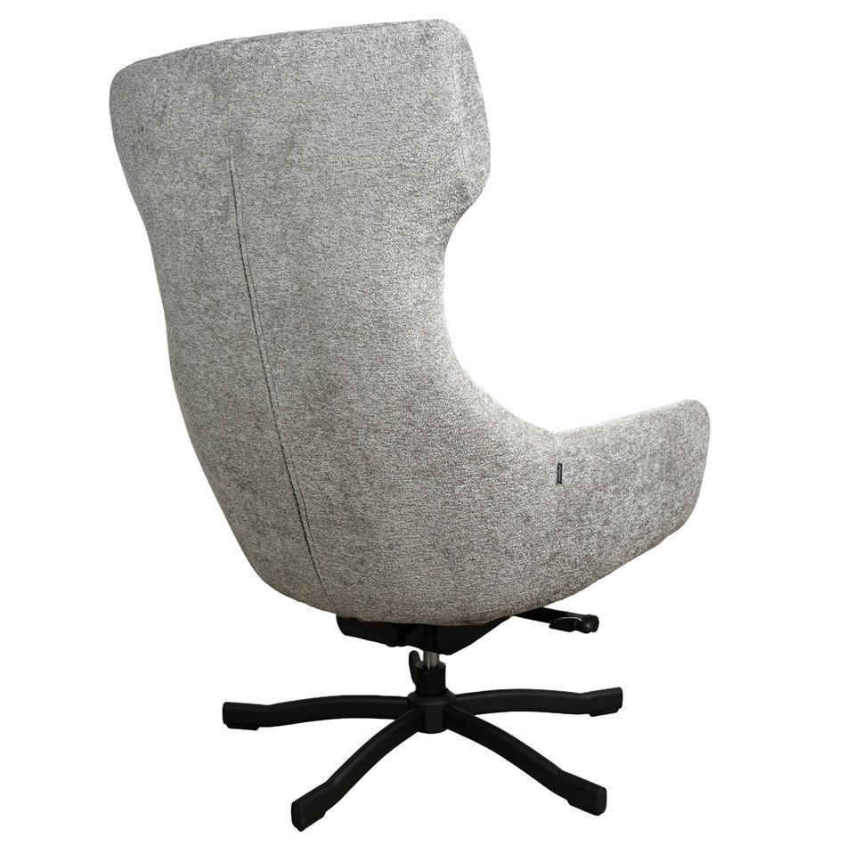 Armchair Valdina with ottoman, grey, H105.5x82.5x73cm