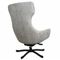 Armchair Valdina with ottoman, grey, H105.5x82.5x73cm