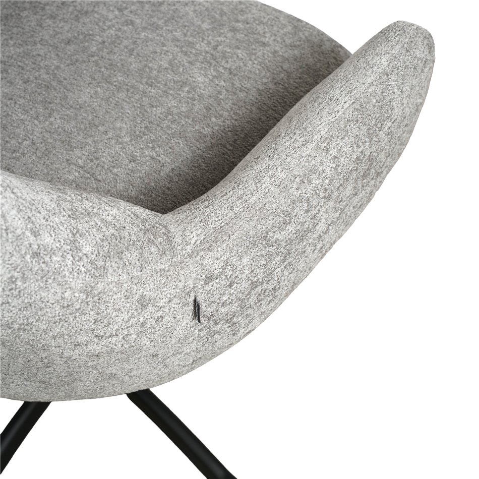 Armchair Valdina with ottoman, grey, H105.5x82.5x73cm