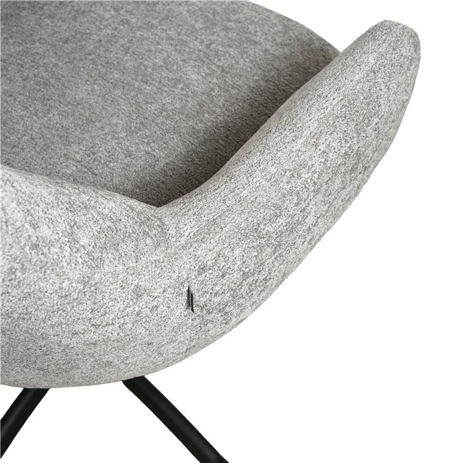 Armchair Valdina with ottoman, grey, H105.5x82.5x73cm