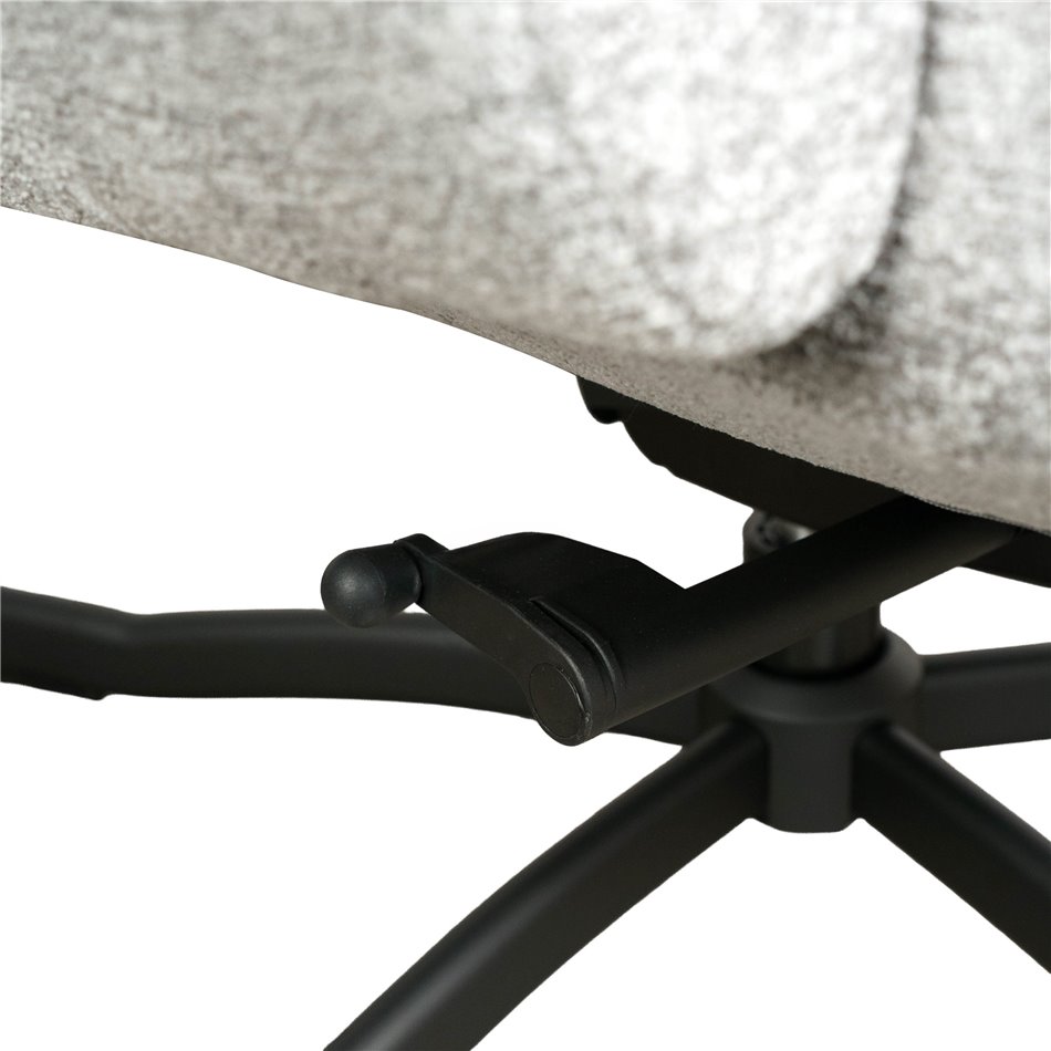 Armchair Valdina with ottoman, grey, H105.5x82.5x73cm
