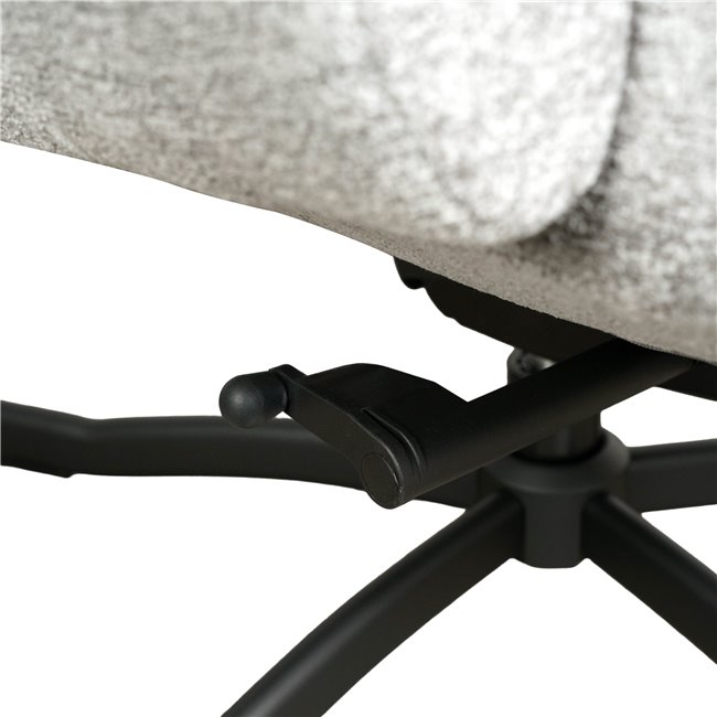 Armchair Valdina with ottoman, grey, H105.5x82.5x73cm