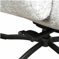 Armchair Valdina with ottoman, grey, H105.5x82.5x73cm