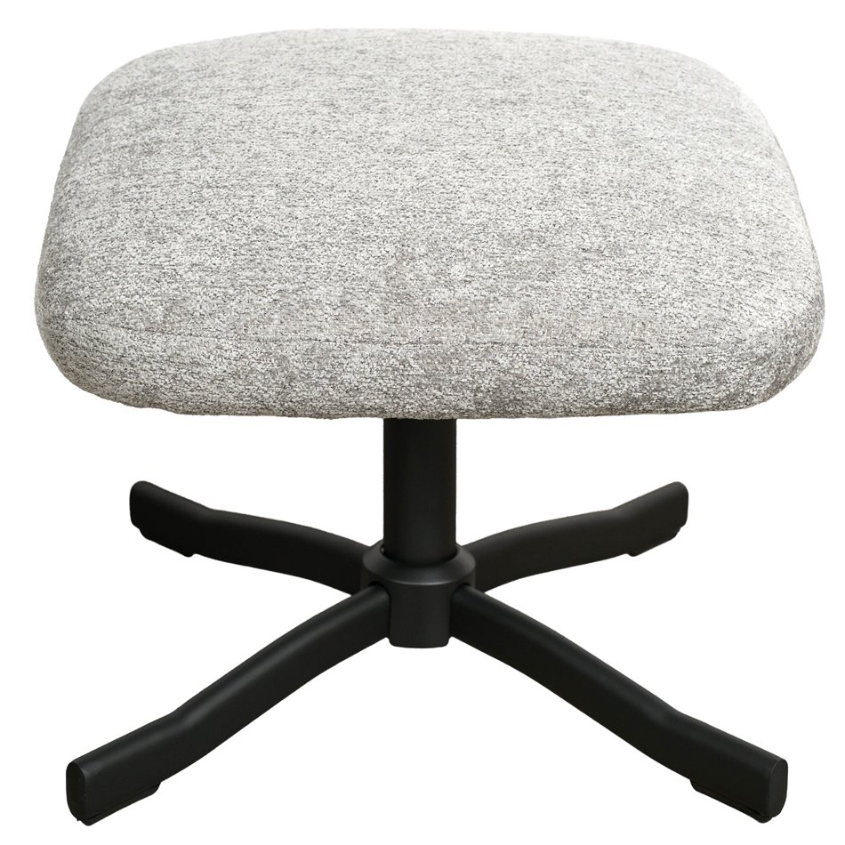 Armchair Valdina with ottoman, grey, H105.5x82.5x73cm