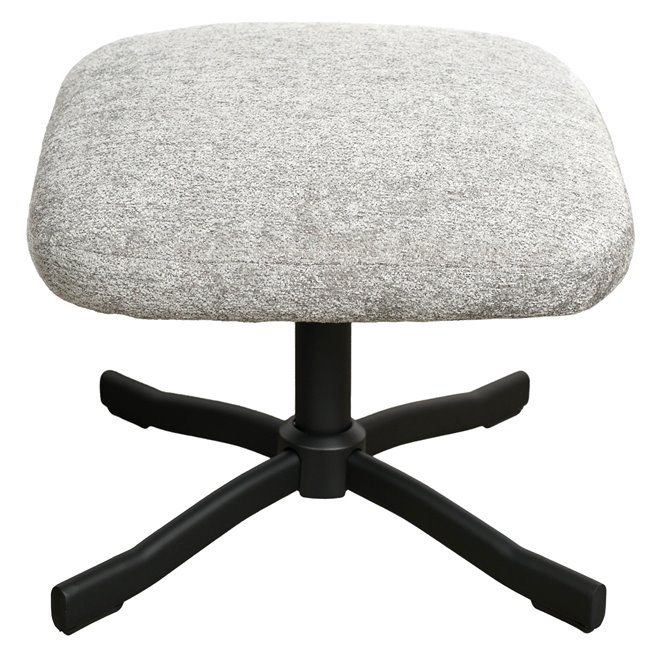 Armchair Valdina with ottoman, grey, H105.5x82.5x73cm