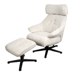 Armchair Velda with ottoman, beige, H109x85x81.5cm