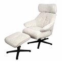 Armchair Velda with ottoman, beige, H109x85x81.5cm