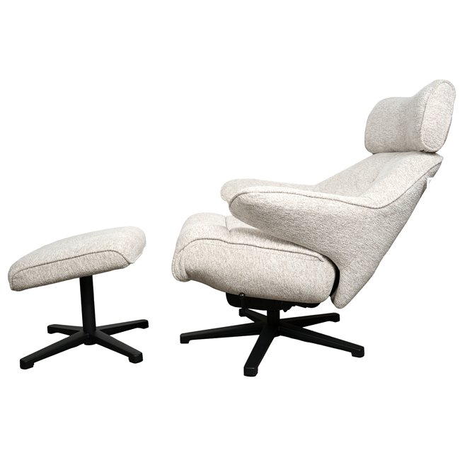 Armchair Velda with ottoman, beige, H109x85x81.5cm
