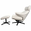 Armchair Velda with ottoman, beige, H109x85x81.5cm