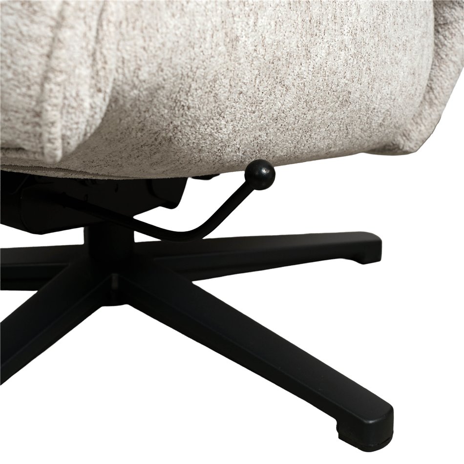 Armchair Velda with ottoman, beige, H109x85x81.5cm
