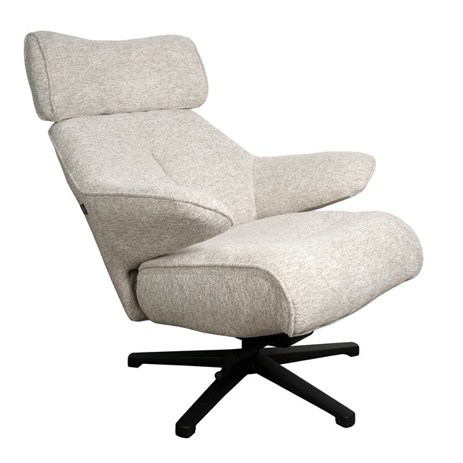 Armchair Velda with ottoman, beige, H109x85x81.5cm
