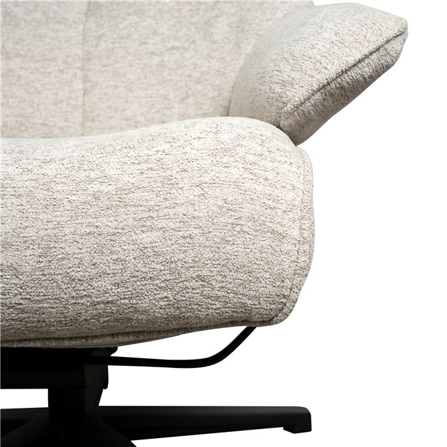 Armchair Velda with ottoman, beige, H109x85x81.5cm