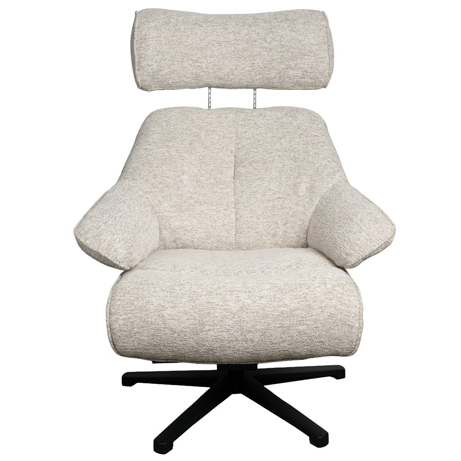 Armchair Velda with ottoman, beige, H109x85x81.5cm