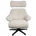 Armchair Velda with ottoman, beige, H109x85x81.5cm