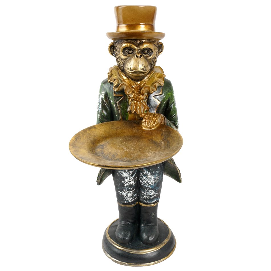 Decorative figure Monkey with tray, H40x24x16cm