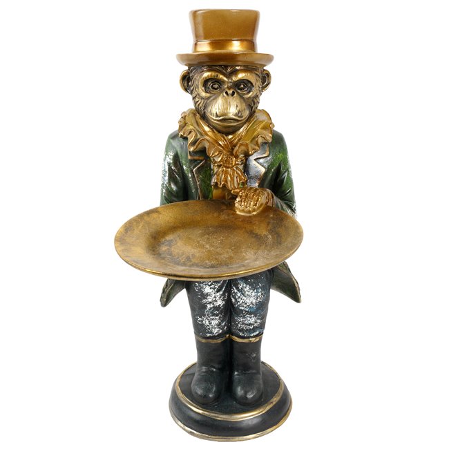Decorative figure Monkey with tray, H40x24x16cm