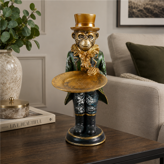 Decorative figure Monkey with tray, H40x24x16cm