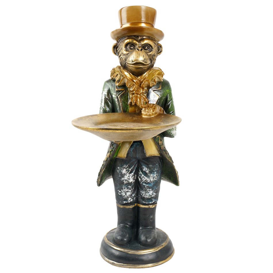 Decorative figure Monkey with tray, H40x24x16cm