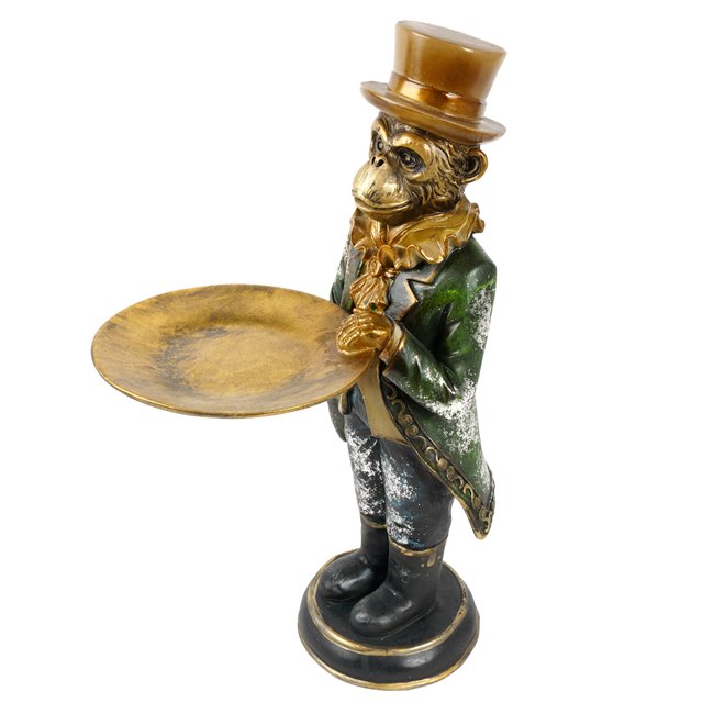 Decorative figure Monkey with tray, H40x24x16cm