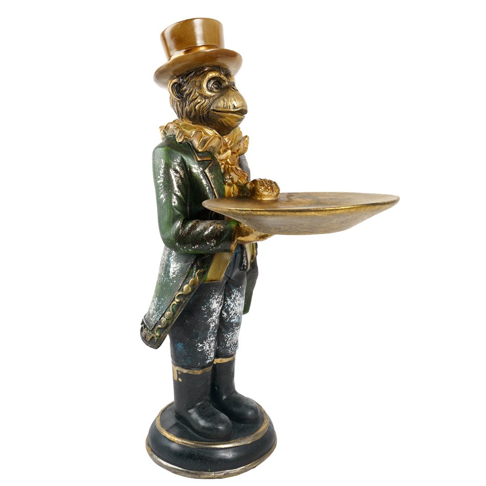 Decorative figure Monkey with tray, H40x24x16cm