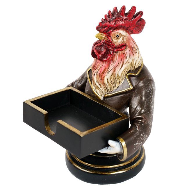 Decorative figurine Mr chicken with card box, H18x14x14cm