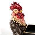 Decorative figurine Mr chicken with card box, H18x14x14cm