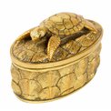 Deco figurine box with lid Box, gold color, H15.5x10x10cm