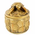 Deco figurine box with lid Box, gold color, H15.5x10x10cm