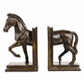 Bookend Horse, brown/gold color, set, H22.5x26x10cm