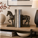 Bookend Horse, brown/gold color, set, H22.5x26x10cm