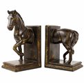 Bookend Horse, brown/gold color, set, H22.5x26x10cm