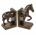 Bookend Horse, brown/gold color, set, H22.5x26x10cm