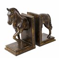 Bookend Horse, brown/gold color, set, H22.5x26x10cm