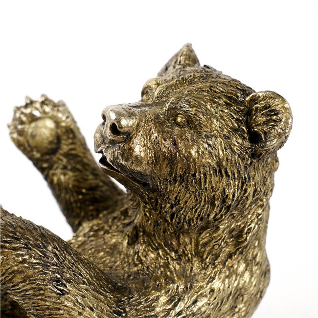 Bottle holder Bear, gold color, H20.5x24x16cm