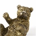 Bottle holder Bear, gold color, H20.5x24x16cm