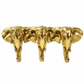 Wall clothes hanger 3 Elephant, gold color, H13x29x5.5cm