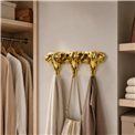 Wall clothes hanger 3 Elephant, gold color, H13x29x5.5cm