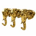 Wall clothes hanger 3 Elephant, gold color, H13x29x5.5cm