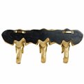 Wall clothes hanger 3 Elephant, gold color, H13x29x5.5cm