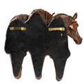 Wall clothes hanger 3 horses, brown, H21x21x19cm