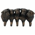 Wall clothes hanger 5 dog hook, bronze color, H18x33x7.8cm