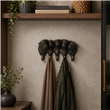 Wall clothes hanger 5 dog hook, bronze color, H18x33x7.8cm